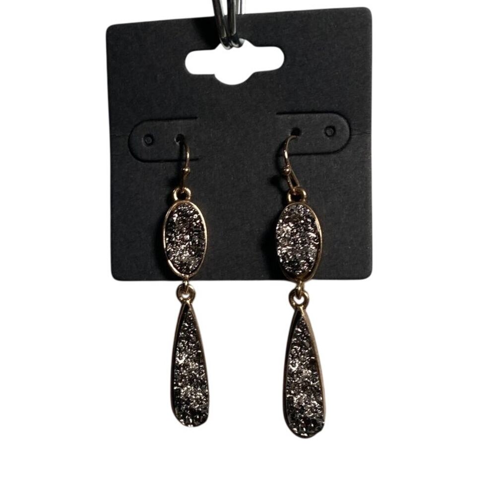 Sparkling Gold & Silver - Dangling Crystal Earrings